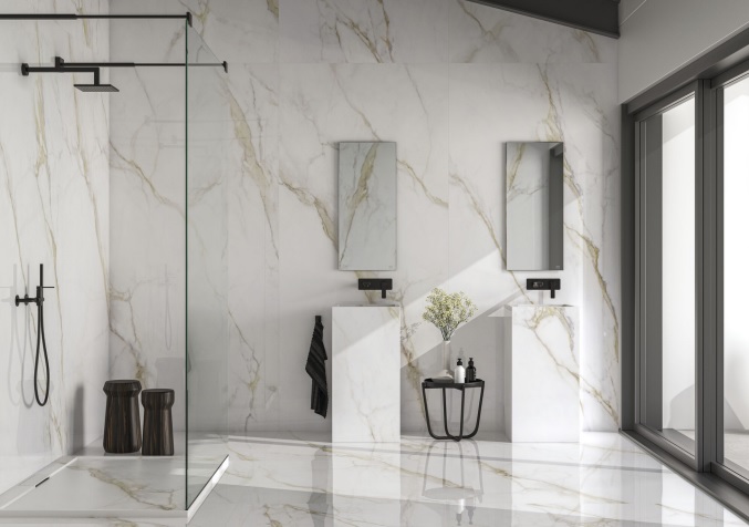 Cifre diamond gold 30x60 bij Vlagsma tegelwalhalla