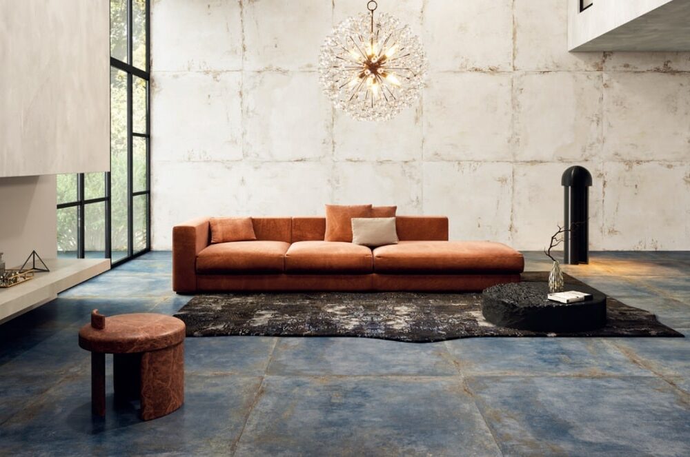 Landelijke vloertegel Aparici Flamed sapphire 100x100