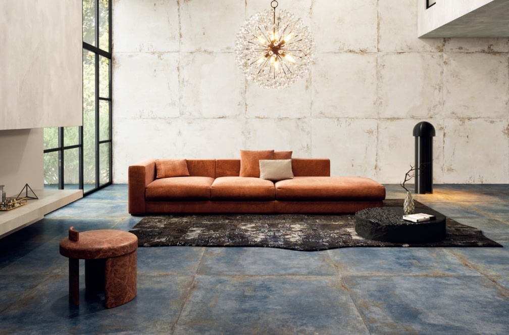 Landelijke vloertegel Aparici Flamed sapphire 100x100