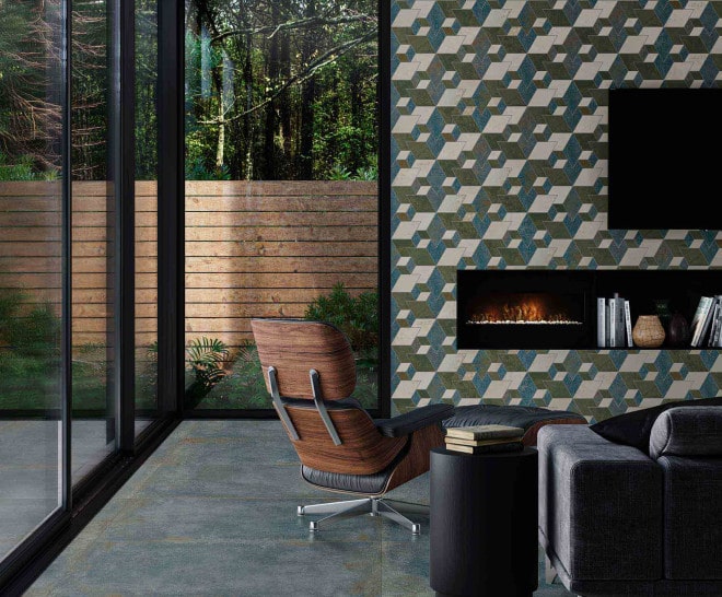 Landelijke vloertegel Aparici Flamed sapphire 100x100