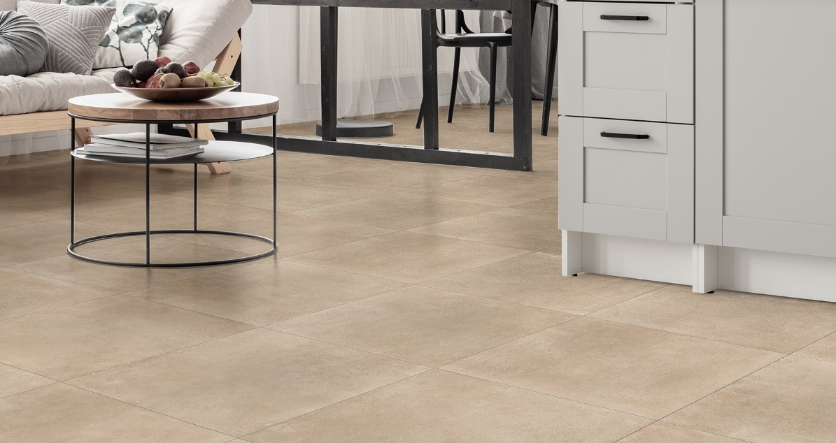 Flaminia space warm 60x60 betonlook vloertegels beige