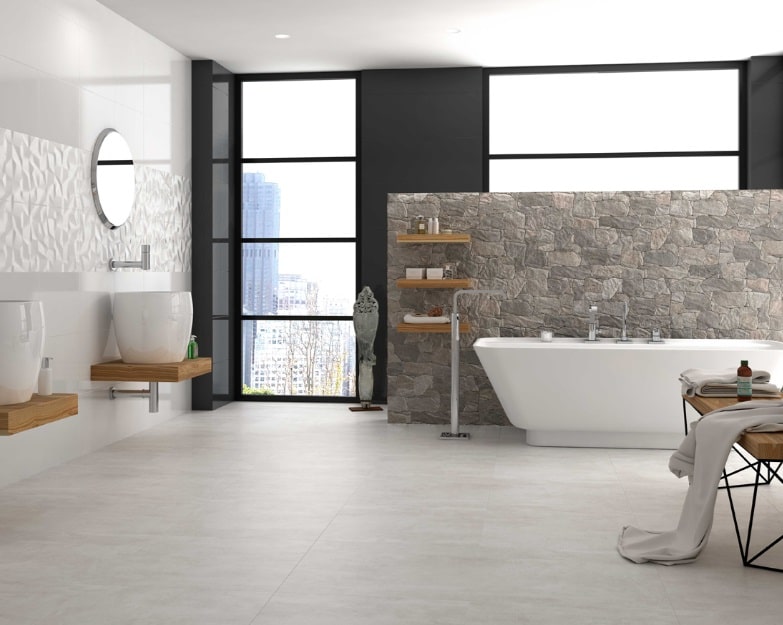 Keramische steenstrip tegels HDC Petra Gris 33x65