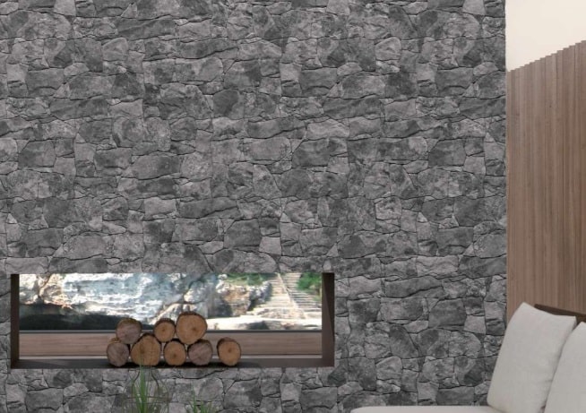 Keramische steenstrip tegels HDC Vulcano Dark 33x65