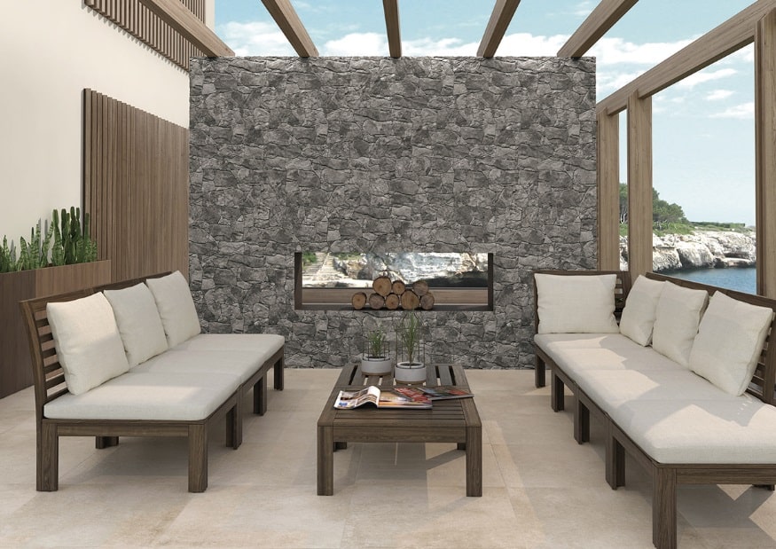 Keramische Steenstrip Vulcano Dark 33x65 cm