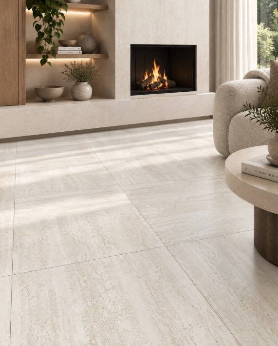Keramische Travertin tegels - Unicom Starker Tibur Stone Opale 60x60 - Afbeelding 3